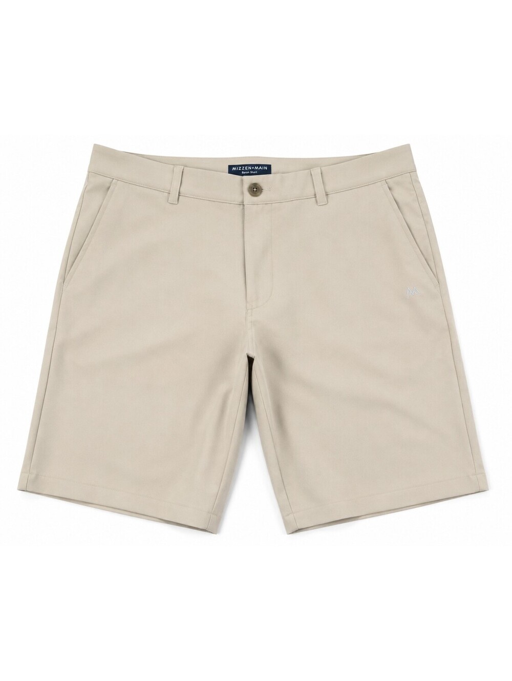 Mizzen+Main Baron Shorts Mens 34 Khaki Tan 9" Performance Golf Chino Stretch